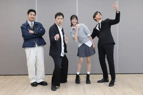 ▲鹿希派（左起）、余祥銓、焦曼婷、徐新洋將在《星二代很忙內》體驗各種不同的職業甘苦。（圖／緯來綜合台提供）