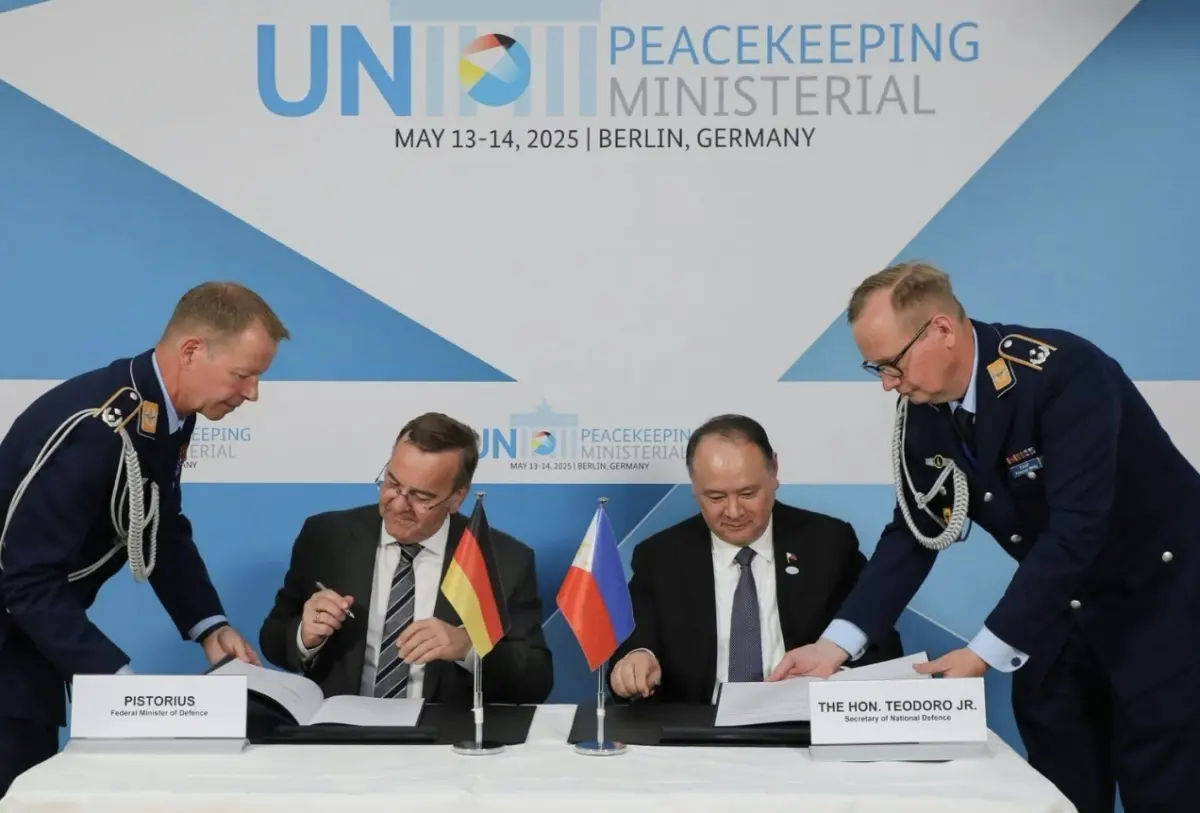 ▲菲律賓與德國14日簽署防務協議，被認為是為了圍剿中國。（圖／菲律賓國防部）