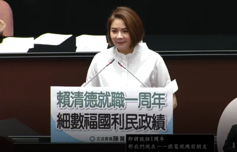 ▲陳菁徽說，他想了很久，但想不出賴清德上任一年來做了什麼。（圖／翻攝立院ivod系統）