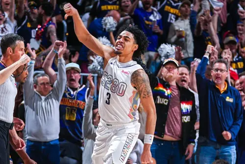 ▲Strawther，全場只打了19分鐘31秒，卻命中4記投籃，其中包含3顆三分球與4次罰球全數命中，攻下15分，刷新個人季後賽得分新高。（圖／取自丹佛金塊X）