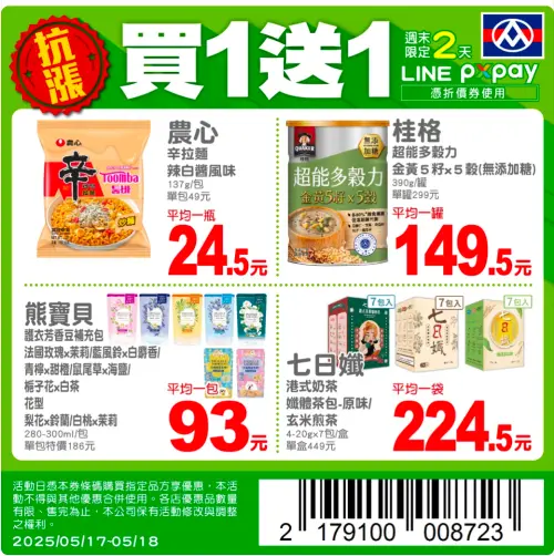 全聯週末買一送一優惠,韓國超夯的辛拉麵 辣白醬風味也半價。(圖/翻攝自全聯) ▲全聯週末買一送一優惠,韓國超夯的辛拉麵 辣白醬風味也半價。(圖/翻攝自全聯)