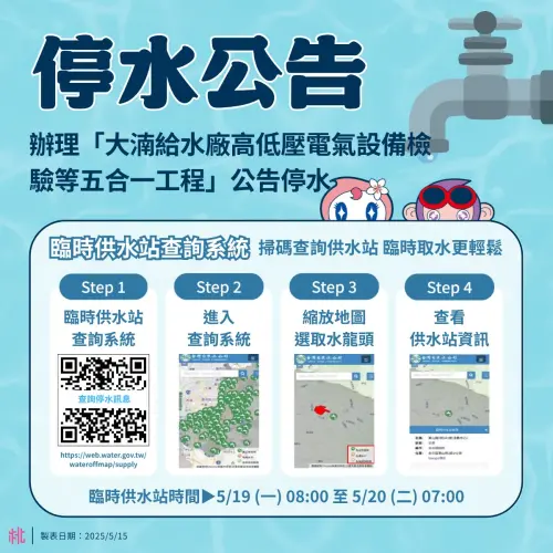 臨時供水站查詢系統方式一次看。(圖/桃園事臉書) ▲臨時供水站查詢系統方式一次看。(圖/桃園事臉書)