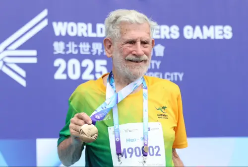 ▲昆凌90歲的爺爺勞倫斯（如圖）參加世壯運，受到莫大關注。（圖／記者朱永強攝）