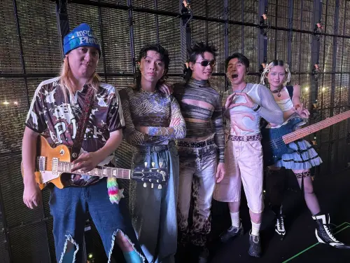 美秀集團,修齊(左起)、冠佑、狗柏、鍾錡、婷文。 ▲美秀集團,修齊(左起)、冠佑、狗柏、鍾錡、婷文。(圖/美秀集團臉書)