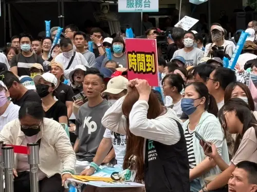 ▲台中市議員陳廷秀今（18）日宣講慷慨激昂到大超時。（圖／記者顏幸如攝影2025.05.18）