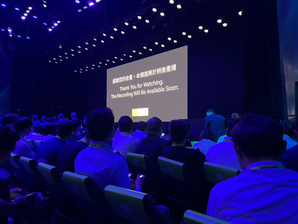 ▲黃仁勳演說中撥放影片，點名台廠夥伴。（圖／記者林汪靜攝影）