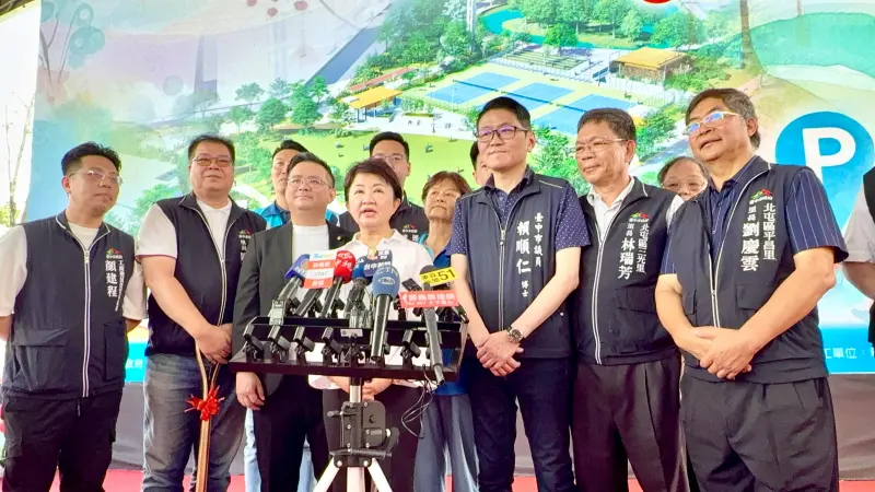 ▲北屯區兒童公園地下停車場工程動土，市長盧秀燕表示，本工程預計於116年完工啟用，未來可大幅紓解區域停車壓力。(圖／柳榮俊攝2025.5.19)