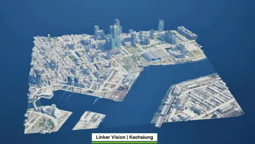 ▲而數位孿生不僅僅是可以用在製造業上，高雄也投入數位孿生，把整個市區建築物、交通及道路都導入。（圖／截至Nvidia Youtube）