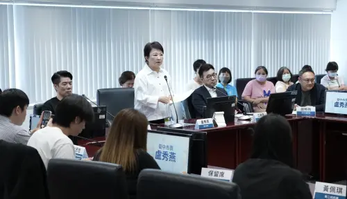 ▲台中市市長盧秀燕在論壇上致詞。（圖／記者王郁勳攝於2025.05.19）