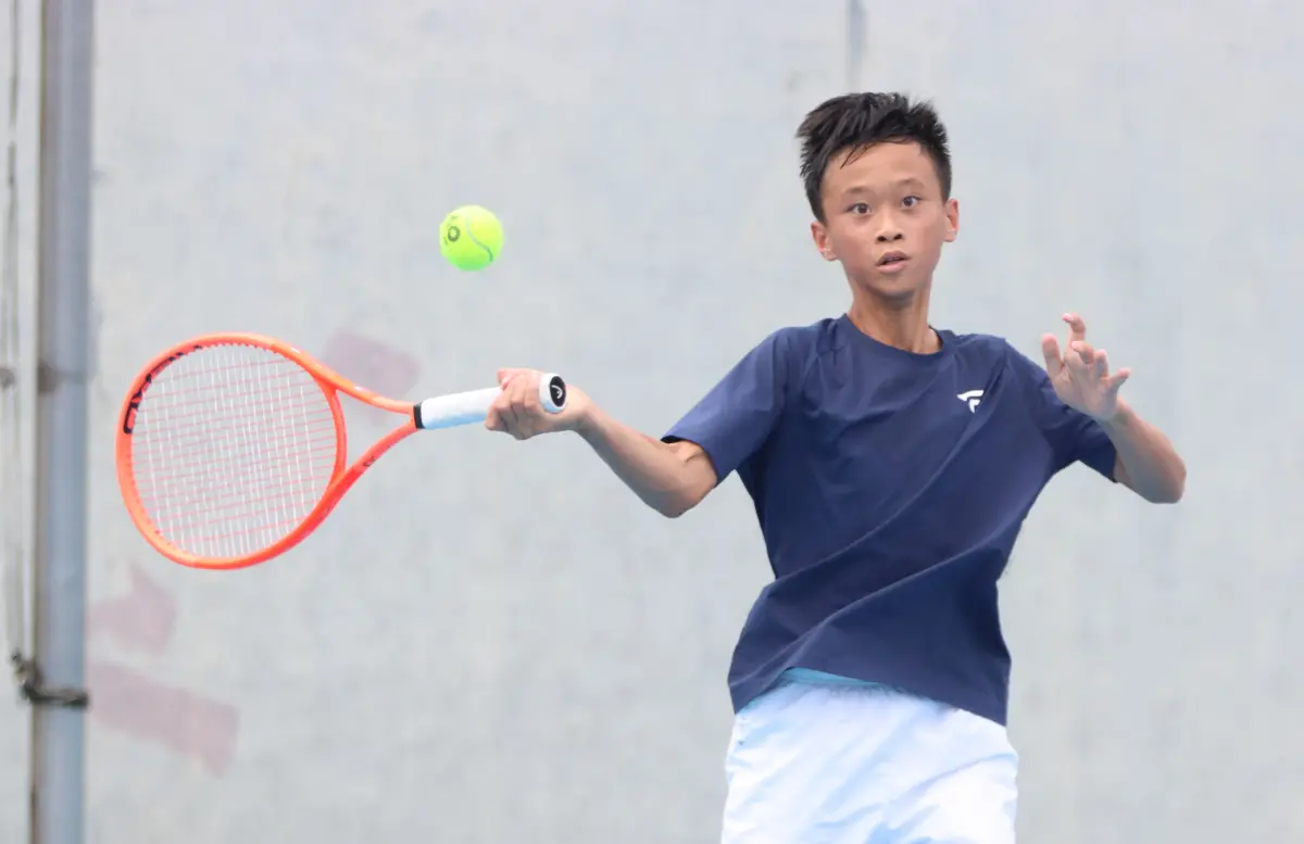 ▲蔡承恩五年級男生單打冠軍，締造個人8連霸。（圖／四維體育推廣教育基金會提供）