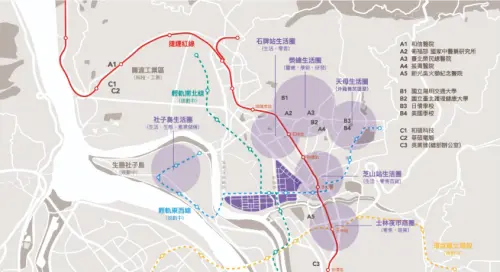 ▲北士科生活圈、捷運、輕軌圖(圖/翻攝自北投士林科技園區官網) ▲北士科生活圈、捷運、輕軌圖(圖/翻攝自北投士林科技園區官網)