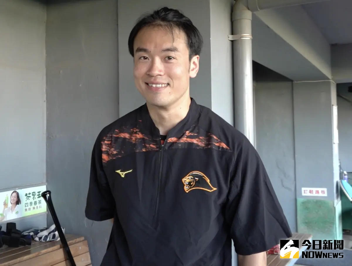 ▲統一獅新任「運科」投手教練曾浩哲入隊，過去曾協助古林睿煬進行技術、球種訓練。（圖／記者陳云茹攝）