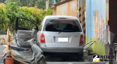 ▲台南發生車輛暴衝意外，造成一死一傷。