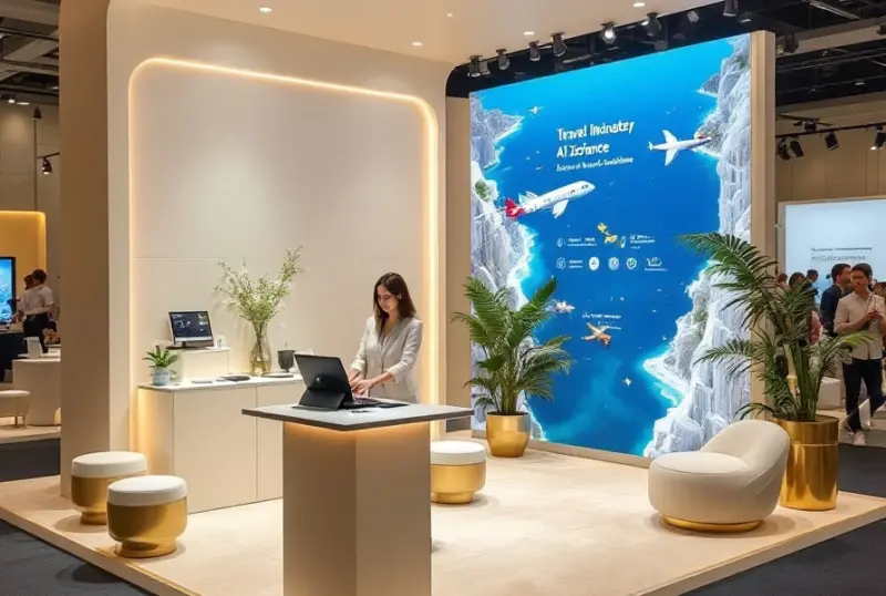 ▲「AI 魔鏡智能選旅」互動體驗可由 AI 智慧分析，推薦最適合你的個人化旅遊行程。（圖／萬里雲提供）