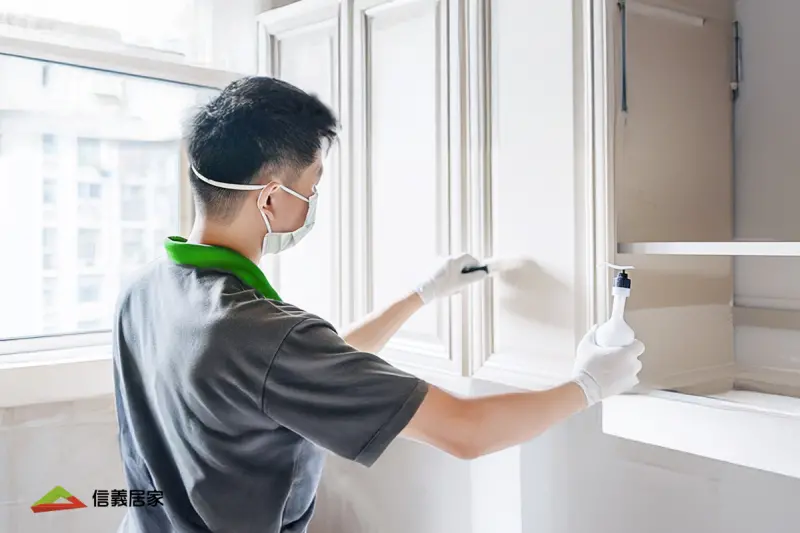 ▲信義居家說明除甲醛專業流程，包含：高溫誘出、專利塗料分解去除、淨化、靜置。（圖／信義房屋提供）