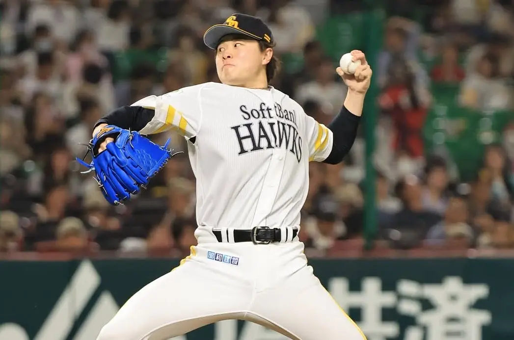 ▲福岡軟銀鷹左投前田純，明日將與古林睿煬正面交鋒。（圖／取自軟銀鷹官方IG）