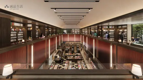 挑高10米雙層書店閱讀殿堂優雅壯闊,沉穩木質調設計,展現誠品經典場所精神。(圖/誠品提供) ▲挑高10米雙層書店閱讀殿堂優雅壯闊,沉穩木質調設計,展現誠品經典場所精神。(圖/誠品提供)