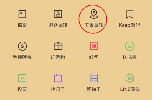 ▲日媒推薦在突發狀況出現時，可以使用LINE位置資訊功能傳遞即時位置給親友。（圖／記者陳雅雲攝）