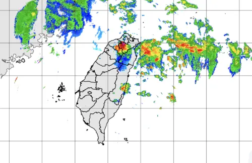 由於熱對流發展旺盛,在大台北、南投、嘉義以南、東半部及各地山區會有局部短暫雷陣雨。(圖/中央氣象署) ▲由於熱對流發展旺盛,在大台北、南投、嘉義以南、東半部及各地山區會有局部短暫雷陣雨。(圖/中央氣象署)