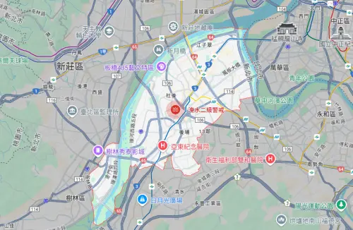 板橋淹水警戒範圍。(圖/GoogleMaps) ▲板橋淹水警戒範圍。(圖/GoogleMaps)