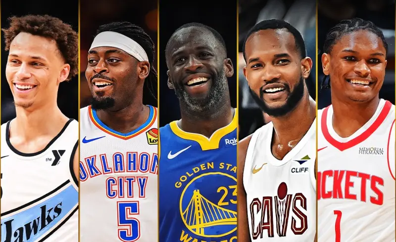 ▲NBA美國職籃（National Basketball Association）正式公布2024-25賽季的最佳防守陣容第一隊。入選的5位球員分別為亞特蘭大老鷹的Dyson Daniels、奧克拉荷馬雷艇的Luguentz Dort、金州勇士的Draymond Green、克里夫蘭騎士的Evan Mobley以及首次入選的火箭新星Amen Thompson。（圖／取自NBA X）
