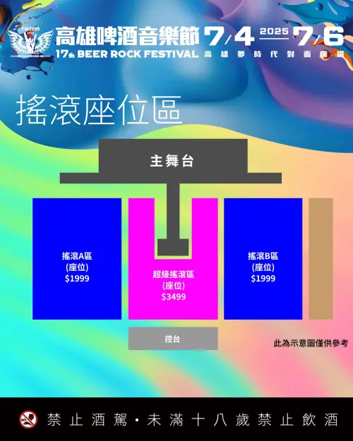 ▲2025高雄啤酒節座位圖（圖／取自高雄啤酒音樂節臉書）