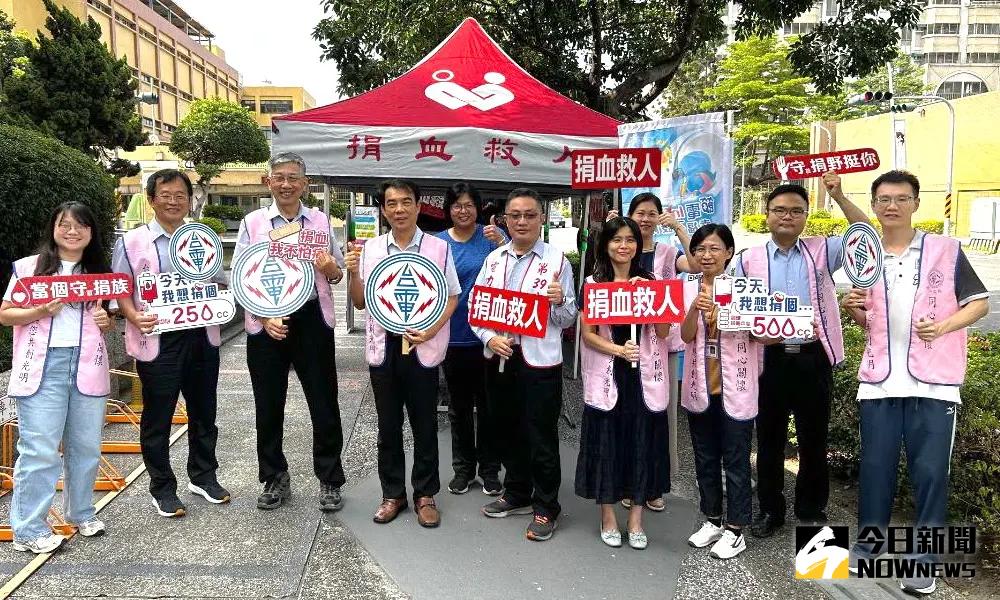 ▲台灣電力公司鳳山區營業處舉辦捐血活動。(圖／記者黃守作攝，2025.05.23)