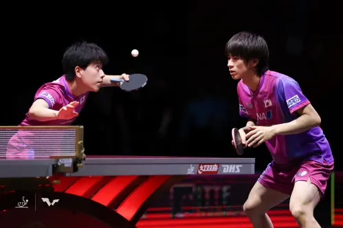 ▲本屆世錦賽中，戶上隼輔展現出色表現，不僅與篠塚大登搭檔連續擊敗多組強敵，確定奪牌。（圖／取自ITTF）