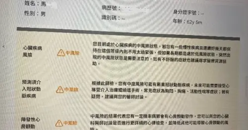 ▲馬先生被AI檢出有多重心血管中度風險,緊急取消參賽。(圖/北市聯醫提供) ▲馬先生被AI檢出有多重心血管中度風險,緊急取消參賽。(圖/北市聯醫提供)