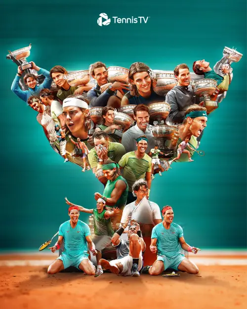 ▲14座法網冠軍納達爾（Rafael Nadal）帶著無數回憶和成就，離開最愛的紅土賽場。（圖／取自Roland-Garros）