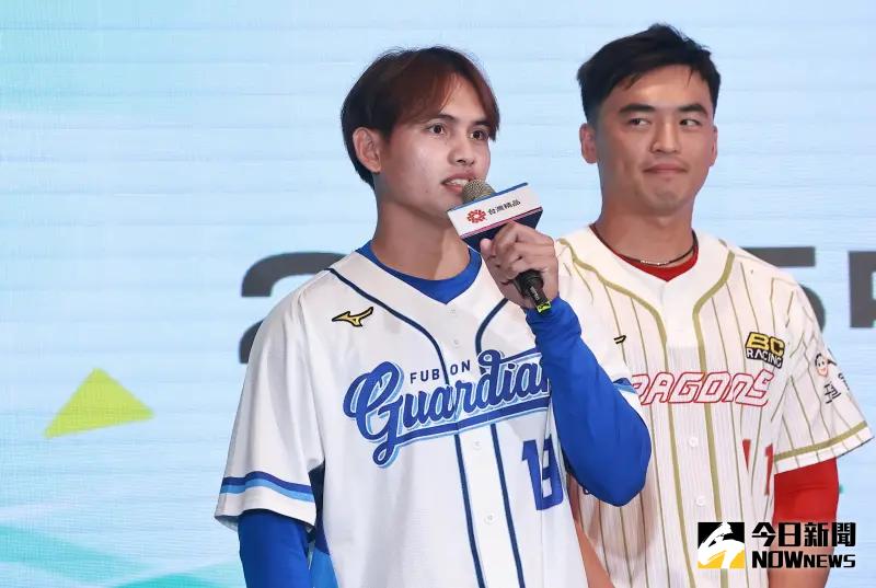 ▲張奕今代表富邦悍將出席中職明星賽宣告記者會，張奕開季先發7場、僅有1勝6敗、防禦率7.60不甚理想，近期被下放二軍，受訪時張奕透露，跟教練團溝通過後，會先以中繼方面出賽，藉此調整自身狀況。（圖／記者葉政勳攝 ,2025.05.26）