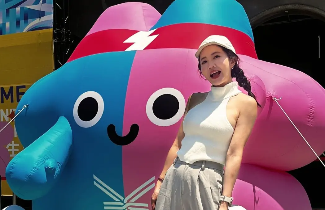 ▲謝忻25日挑戰世壯運公路賽，結果身體出狀況，因胃痙攣比賽時在路邊狂吐2次，最後慘進醫護站。（圖／謝忻臉書）