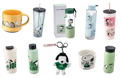 ▲星巴克PEANUTS + STARBUCKS史努比聯名商品，10款回歸再開搶。（圖／星巴克提供）