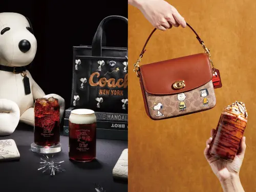 ▲COACH x Snoopy聯名萌爆！開喝麥根沙士雲朵漂浮、罪惡巧克力焦糖拿鐵。（圖／ODD ONE OUT提供）
