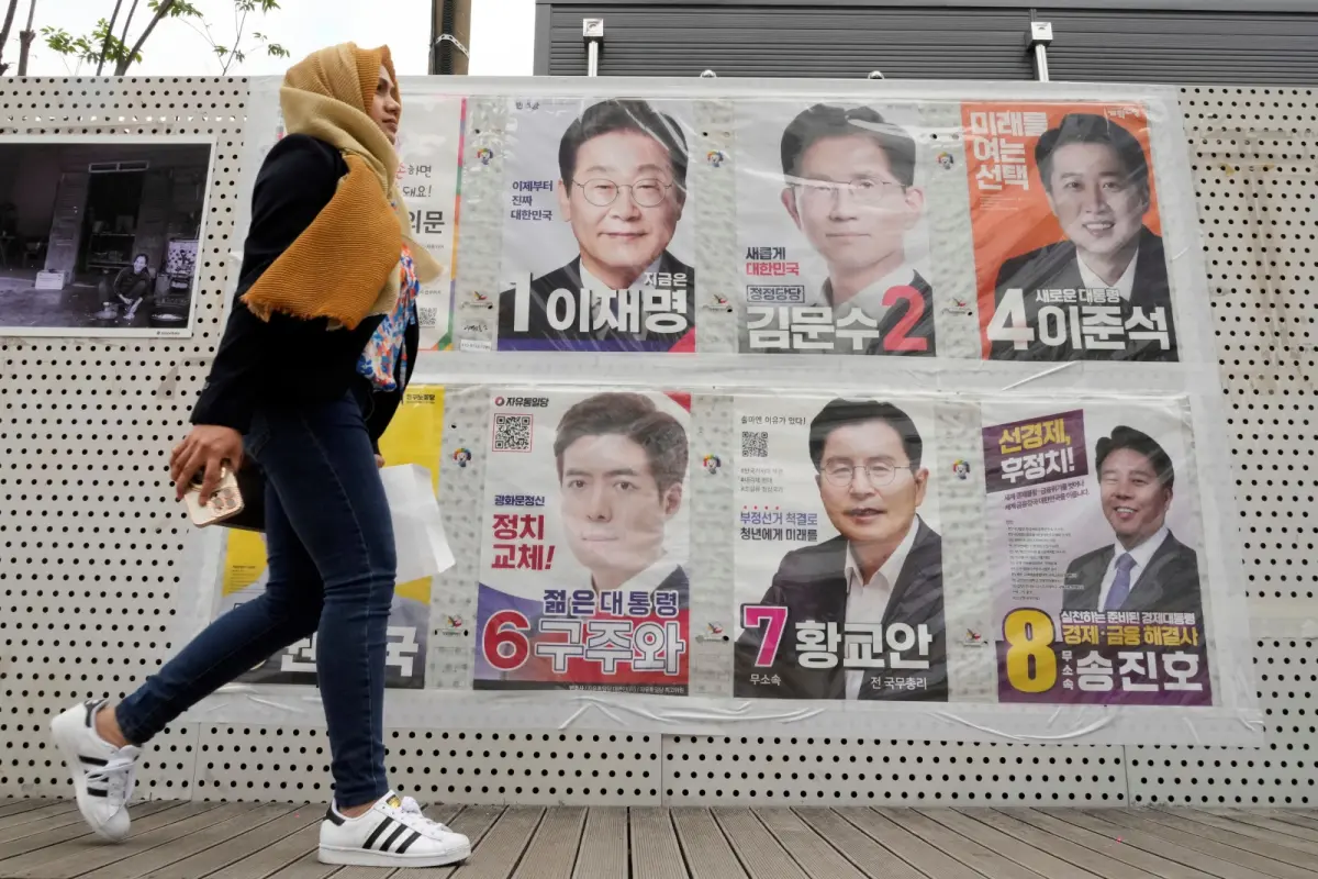 ▲ 韓國總統大選6月3日登場，本次韓國旅外選民投票率創下新高，逼近8成。（圖／美聯社／達志影像）