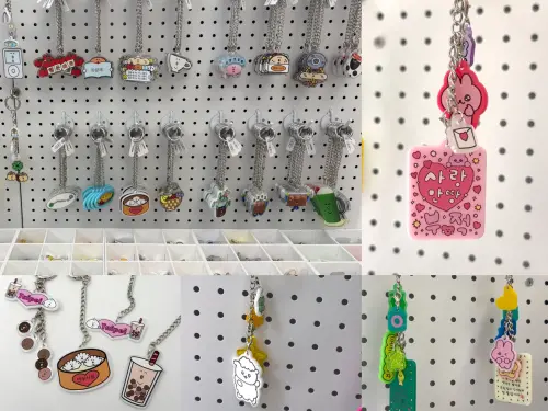 ▲「PODO（포도）keyring」吊飾選擇也很多元，還有「台灣限定款」可選（圖左下）。（圖／記者蕭涵云攝）