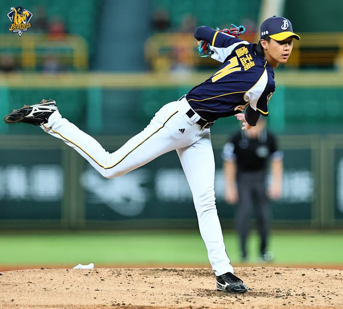 ▲中信兄弟盧孟揚面對台鋼雄鷹主投5局失2分，最終無關勝敗。（圖／中信兄弟提供）