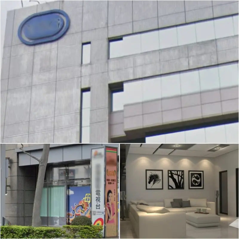 ▲年薪306萬銀行女副總的先生，接手公公的紡織成衣事業（上），拓展到媒體業（左下）及建築業（右下）。（圖／翻攝自Google Maps、X）