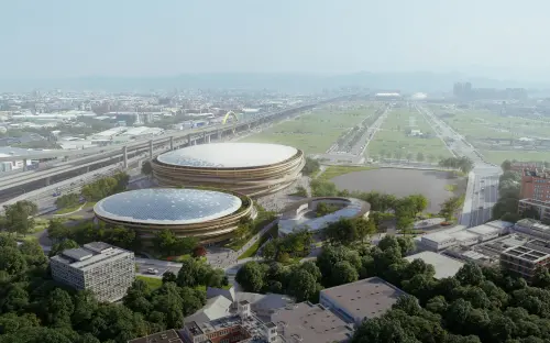 ▲台中大巨蛋確定落腳水湳經貿園區「創研一」,力拚2030年完工。圖為台中大巨蛋完工模擬圖。(圖/台中市政府提供) ▲台中大巨蛋確定落腳水湳經貿園區「創研一」,力拚2030年完工。圖為台中大巨蛋完工模擬圖。(圖/台中市政府提供)