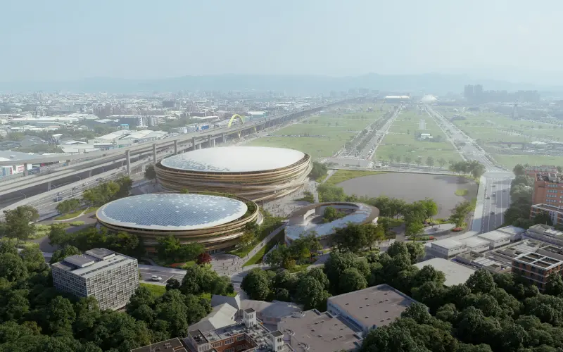 ▲台中大巨蛋確定落腳水湳經貿園區「創研一」，力拚2030年完工。圖為台中大巨蛋完工模擬圖。（圖／台中市政府提供）