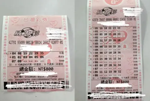 ▲威力彩800元包牌2種規則彩券樣張，第一種「第一區固定號碼」的樣式為短板（左）；第二種「兩區皆浮動號碼」的樣式為長版（右）。（圖/Threads）