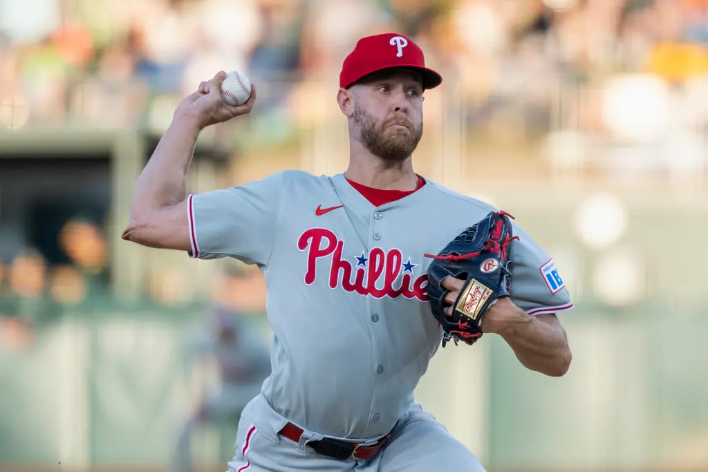 ▲MLB 2025年例行賽5月30日（週五）一共安排5場比賽，最大看點是費城費城人與亞特蘭大勇士將進行雙重戰，其中第2場費城人由Zack Wheeler領銜出擊，面對勇士王牌Chris Sale。（圖／美聯社／達志影像）