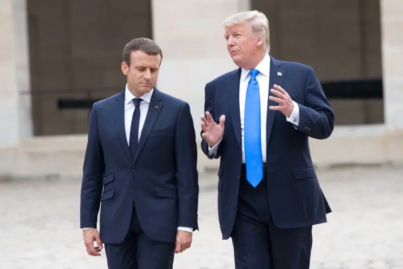 ▲美國總統川普曾聲稱，掌握法國總統馬克宏的私生活情資。資料照。（圖／美聯社／達志影像）