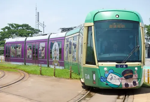 ▲日本江之電彩繪列車預計配合蜜柑站長參加2025台灣文博會,自8月中旬起行駛。(圖/高雄捷運公司提供) ▲日本江之電彩繪列車預計配合蜜柑站長參加2025台灣文博會,自8月中旬起行駛。(圖/高雄捷運公司提供)