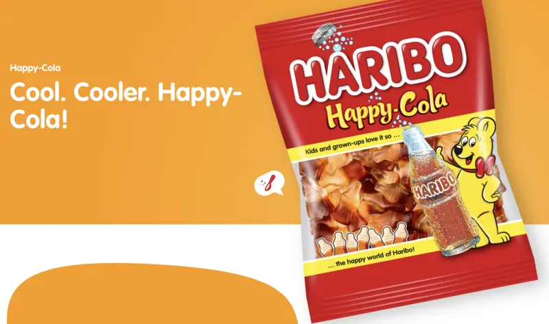 ▲德國知名小熊軟糖品牌哈瑞寶（Haribo），旗下一款「快樂可樂」軟糖，近日在荷蘭被驗出含大麻成分，台灣食藥署今（31）日宣布暫停受理哈瑞寶公司德國廠所有軟糖產品輸入查驗。（圖／翻攝哈瑞寶官網）