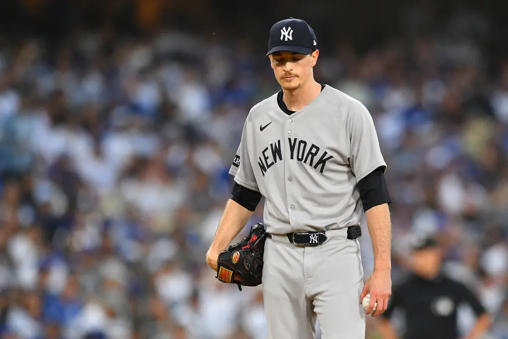 ▲洋基王牌Max Fried生涯特色就是不容易被打出全壘打，本季每9局僅會被打出0.4支全壘打，生涯則為0.7，幾乎可以說是聯盟最不會被轟的投手，但本戰大谷一個人就從他手中扛出2發全壘打。（圖／美聯社／達志影像）