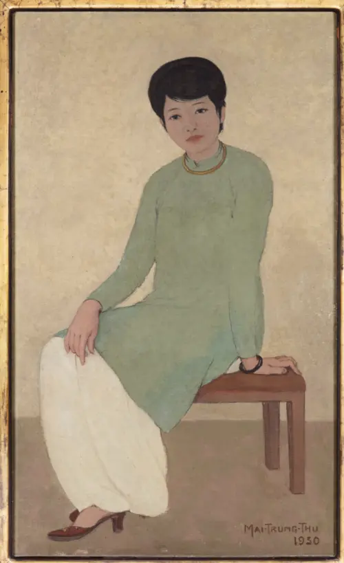 梅忠恕,芳小姐的肖像 ▲越南藝術家梅忠恕知名畫作《芳小姐的肖像》。(圖/翻攝自蘇富比)