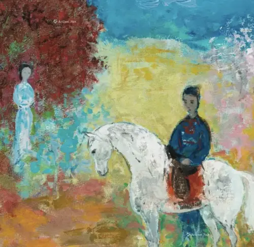 武高談,白馬 ▲越南藝術家武高談作品《白馬》。(圖/翻攝自蘇富比)