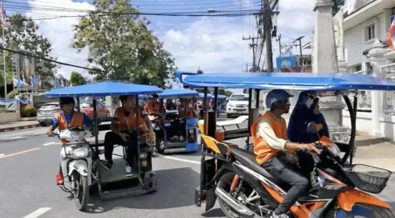 ▲泰國6月1日起全面加強機車安全帽規定，但對於「邊車」（saleng）是否適用，引發討論。（圖／翻攝自Thaiger）