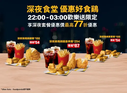 ▲麥當勞歡樂送優惠「深夜食堂」雞塊套餐最高77折開吃。（圖／翻攝自麥當勞官網）